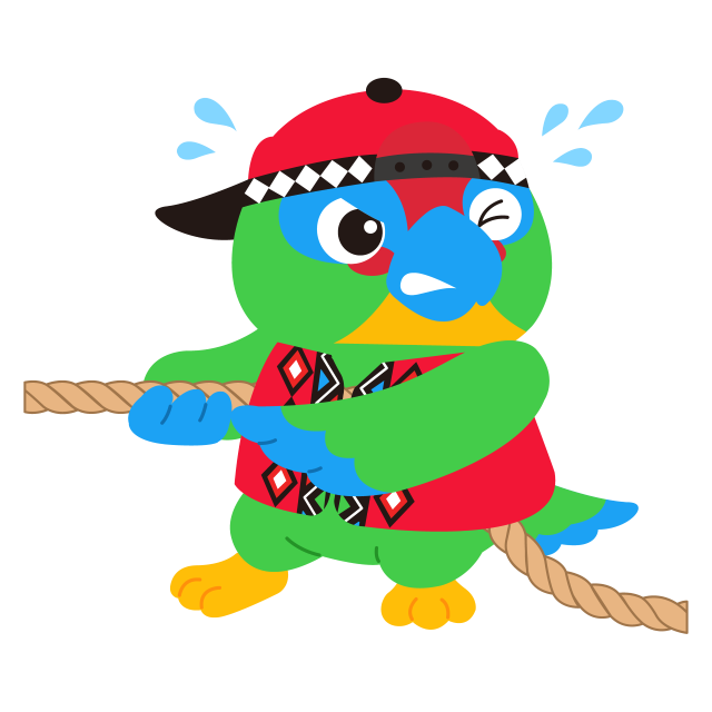 吉祥物姿勢：拔河